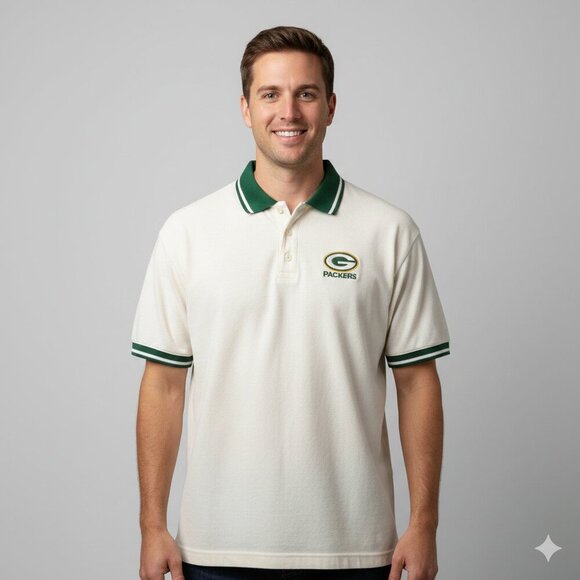 True Fan Green Bay Packers Polo Shirt Menās L Golf Sports Classic Preppy Gorpcor - Picture 1 of 10
